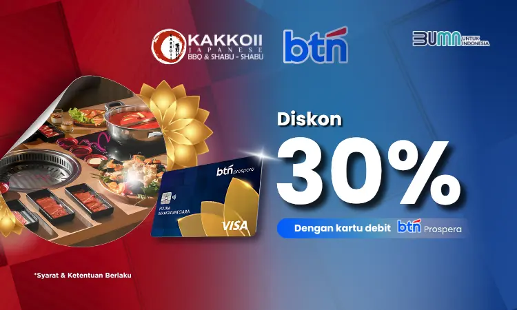 Promo Bank btn diskon 30 persen kakkoii all you can eat